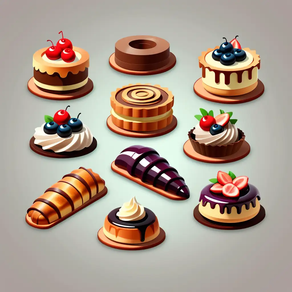 Delicious Pastries with Transparent Background