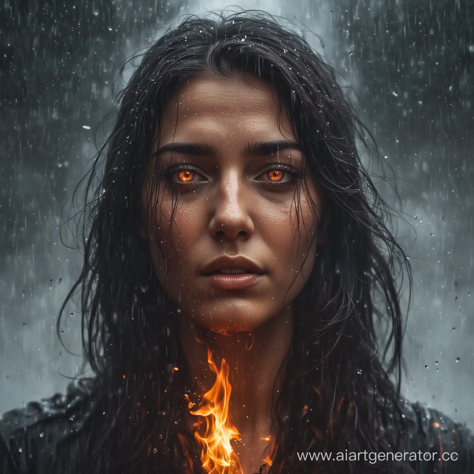 Mystical-Universe-Face-Emerging-from-Fire-and-Rain-in-the-Fog