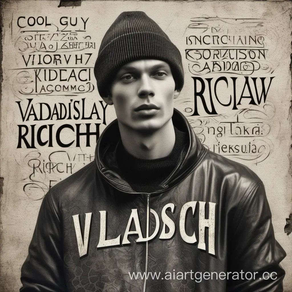 Крутой мужик с надписью Vladislav Ricch 