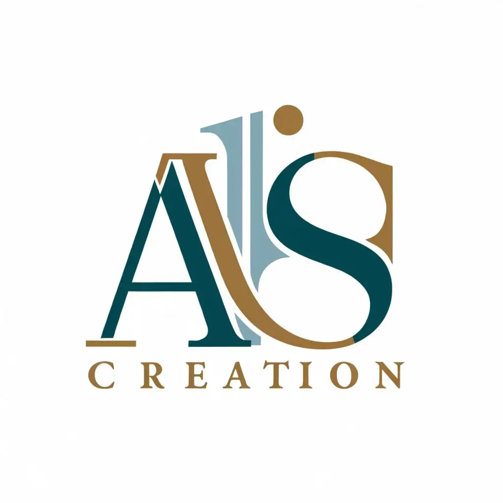 logo, AS, with the text "AS creation", typography