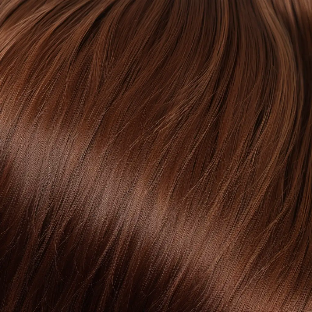 Copper Brown Wavy Real Hair CloseUp