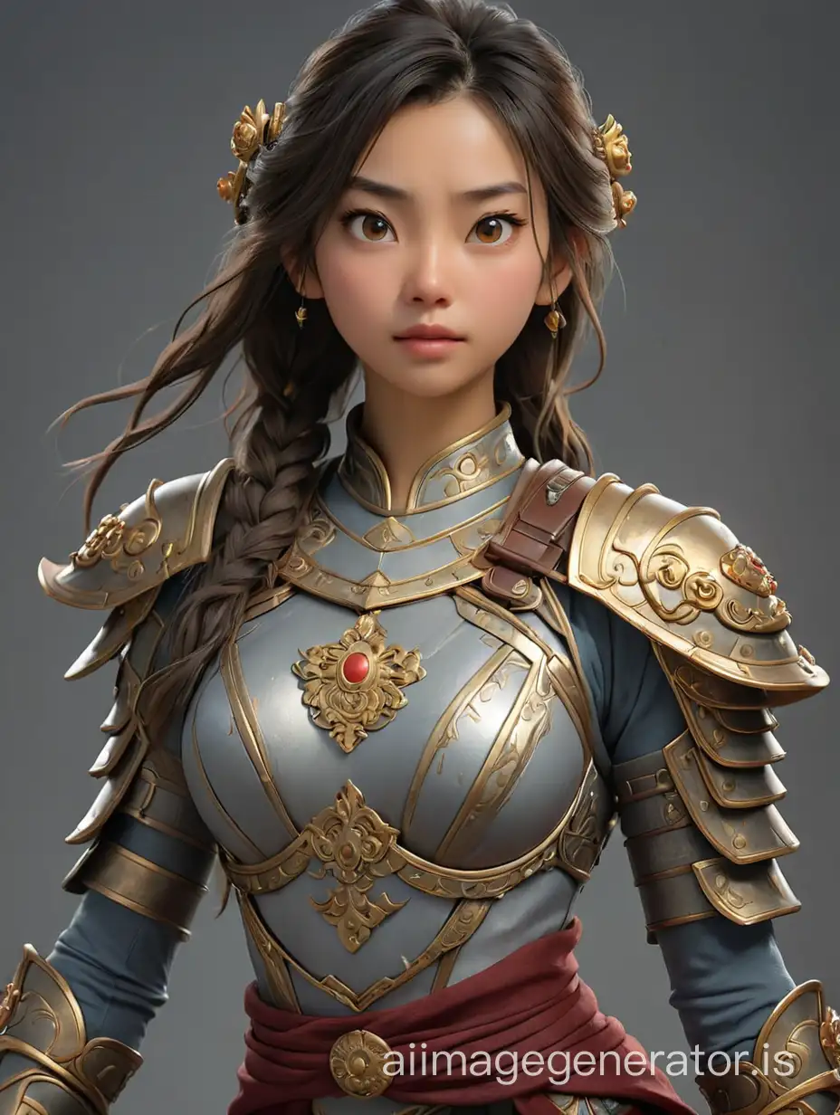 1girl, leogirl, ((ancient chinese clothes light armor)), (((3/4 pose photography))), Sweaty, armpit, nipple, solid gray background, Dramatic composition, fit body, fully immersed in natural light, best quality, highly detailed features, top-quality, 8K, ​masterpiece, Photorealsitic.