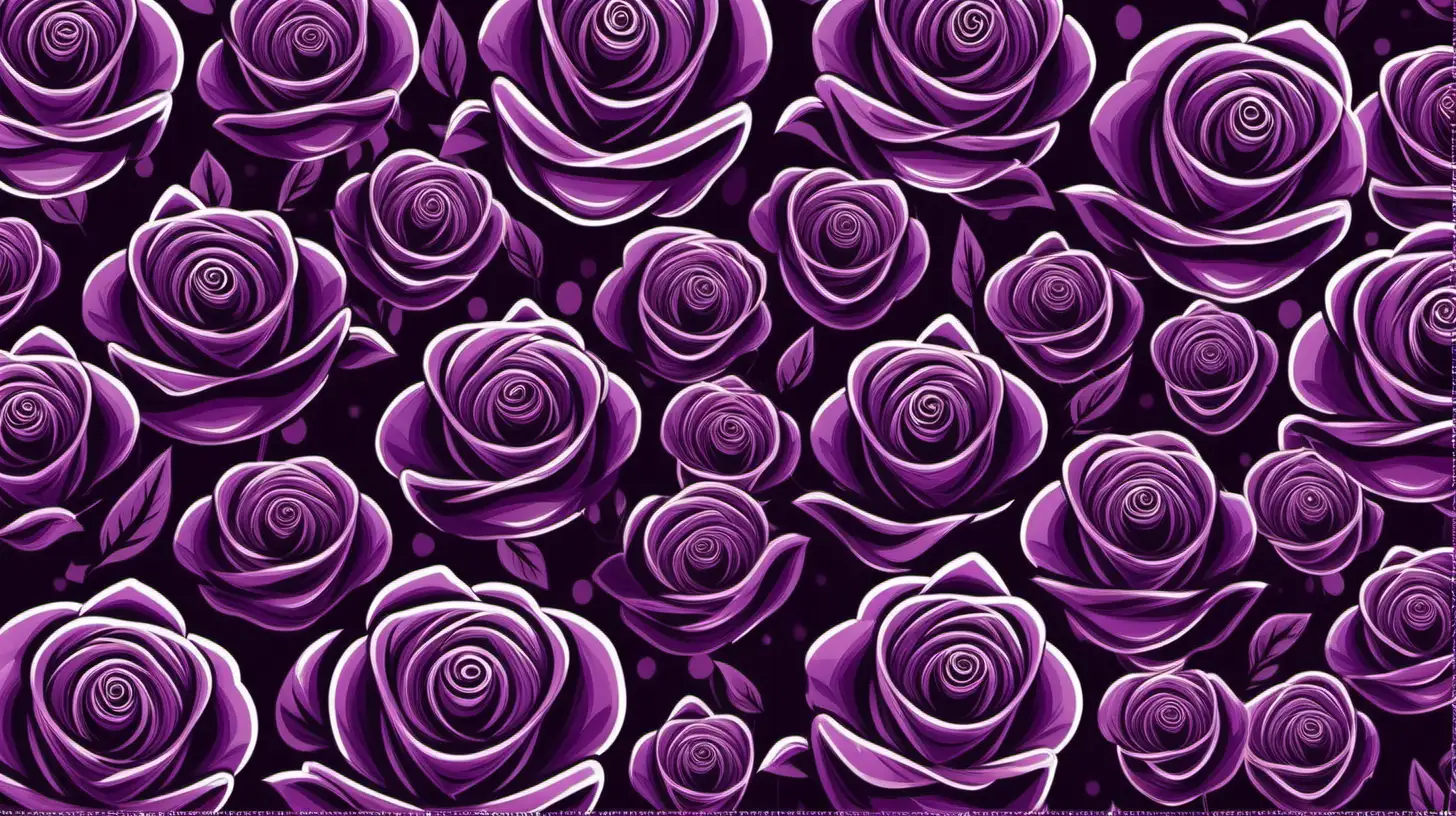 Vibrant Purple Rose Patterns in Bloom