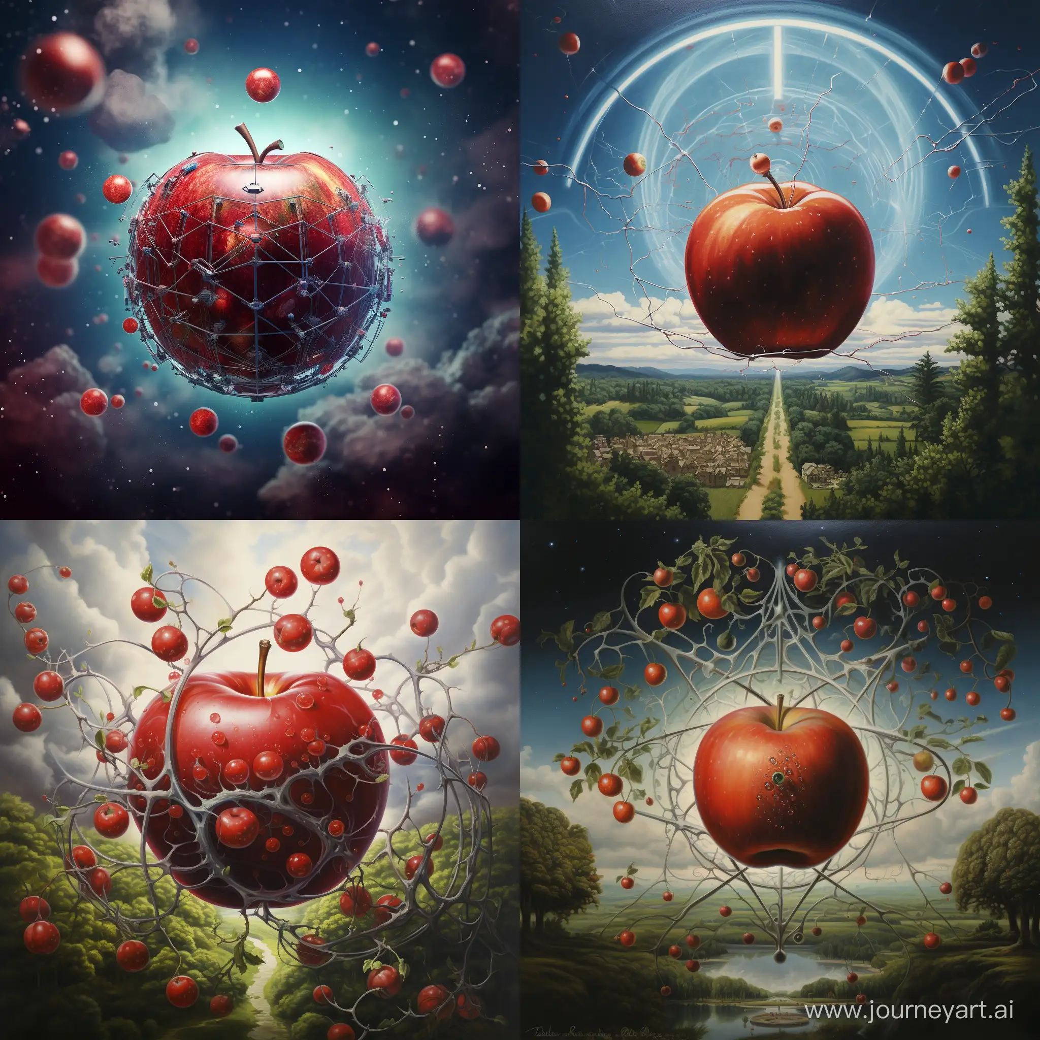 Яблоко поглощает атом