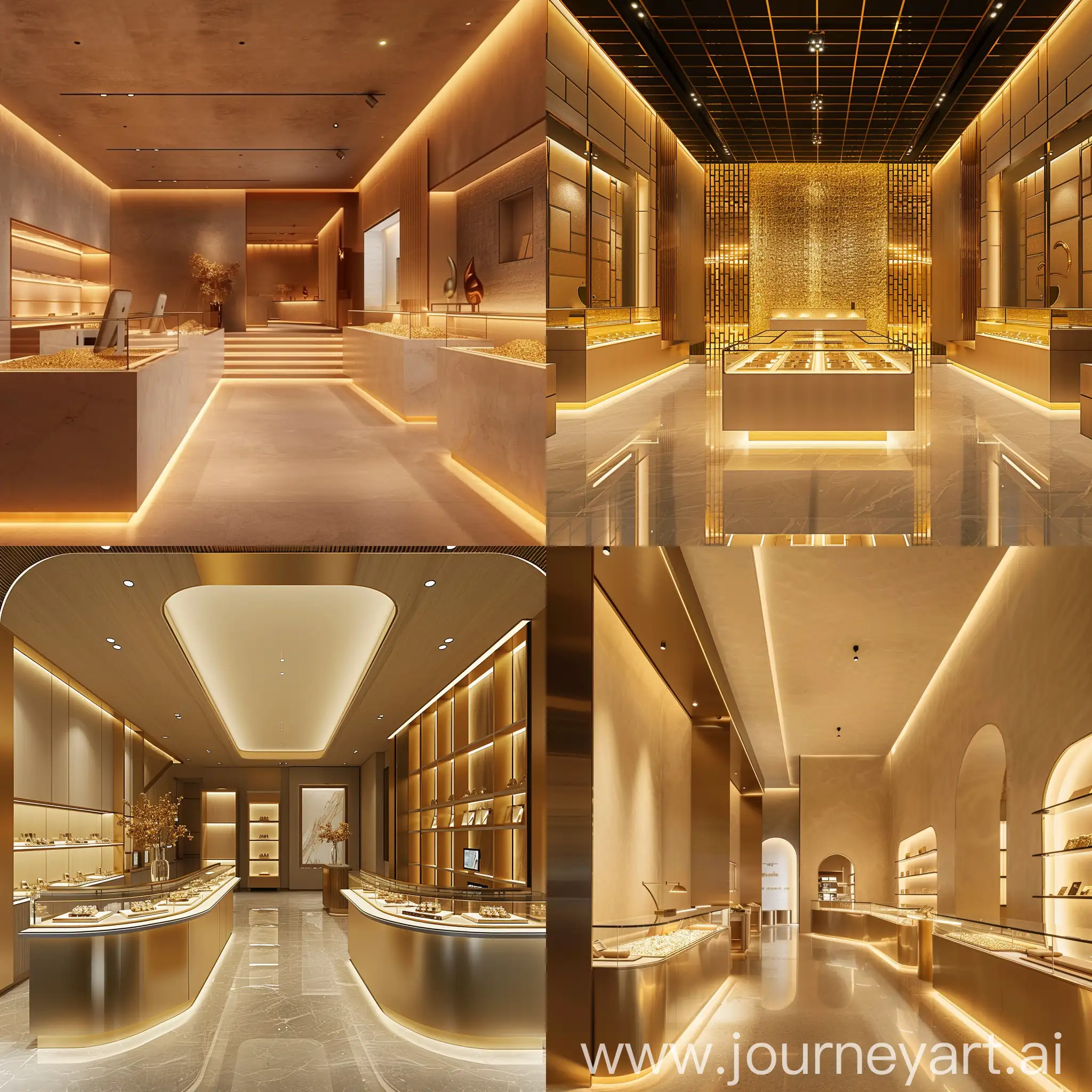 Gold shop design in minimal and modern style