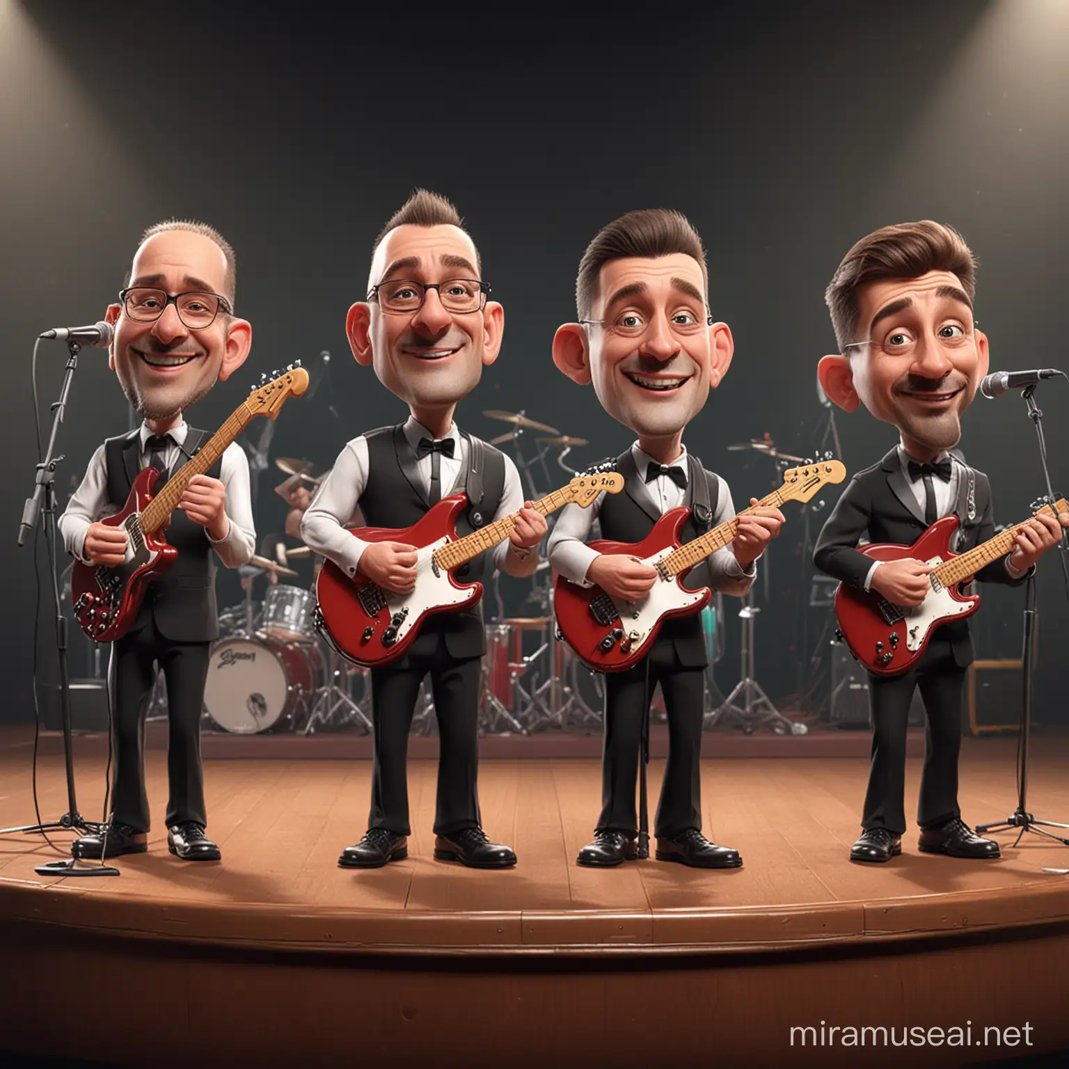 Vibrant 3D Caricature Band Performance by AllMale Ensemble