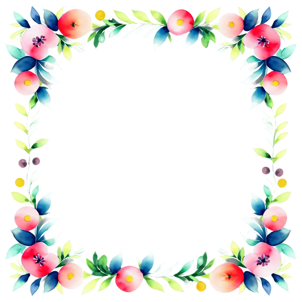 watercolor floral frame