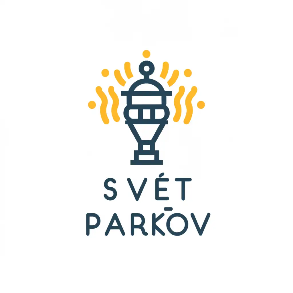 a logo design,with the text "Svet Parkov", main symbol:The theme is park lighting. The logo needs to be simple and strict. It can be text-based with a small graphic element.,Moderate,clear background