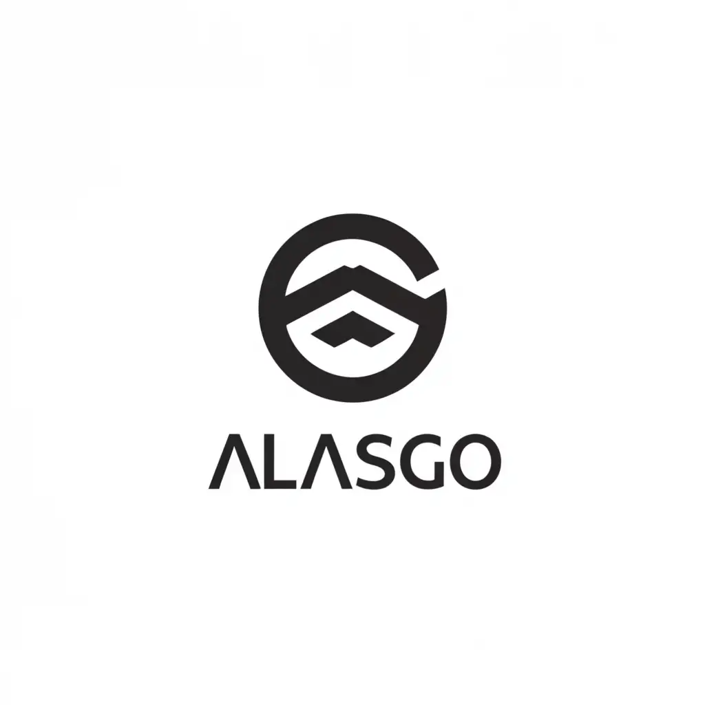 a logo design,with the text "ALASGO", main symbol:AGO,Minimalistic,clear background