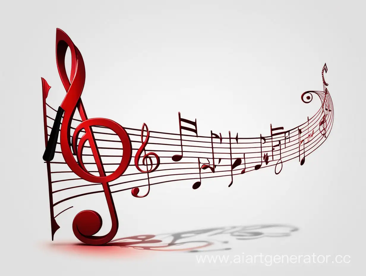 Vibrant-Red-Dominus-Inscription-on-Musical-Staff-Lines-with-Treble-Clef