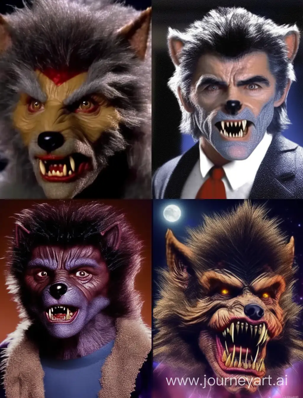 simon cowell as a werewolf, transformation, 80s horror.