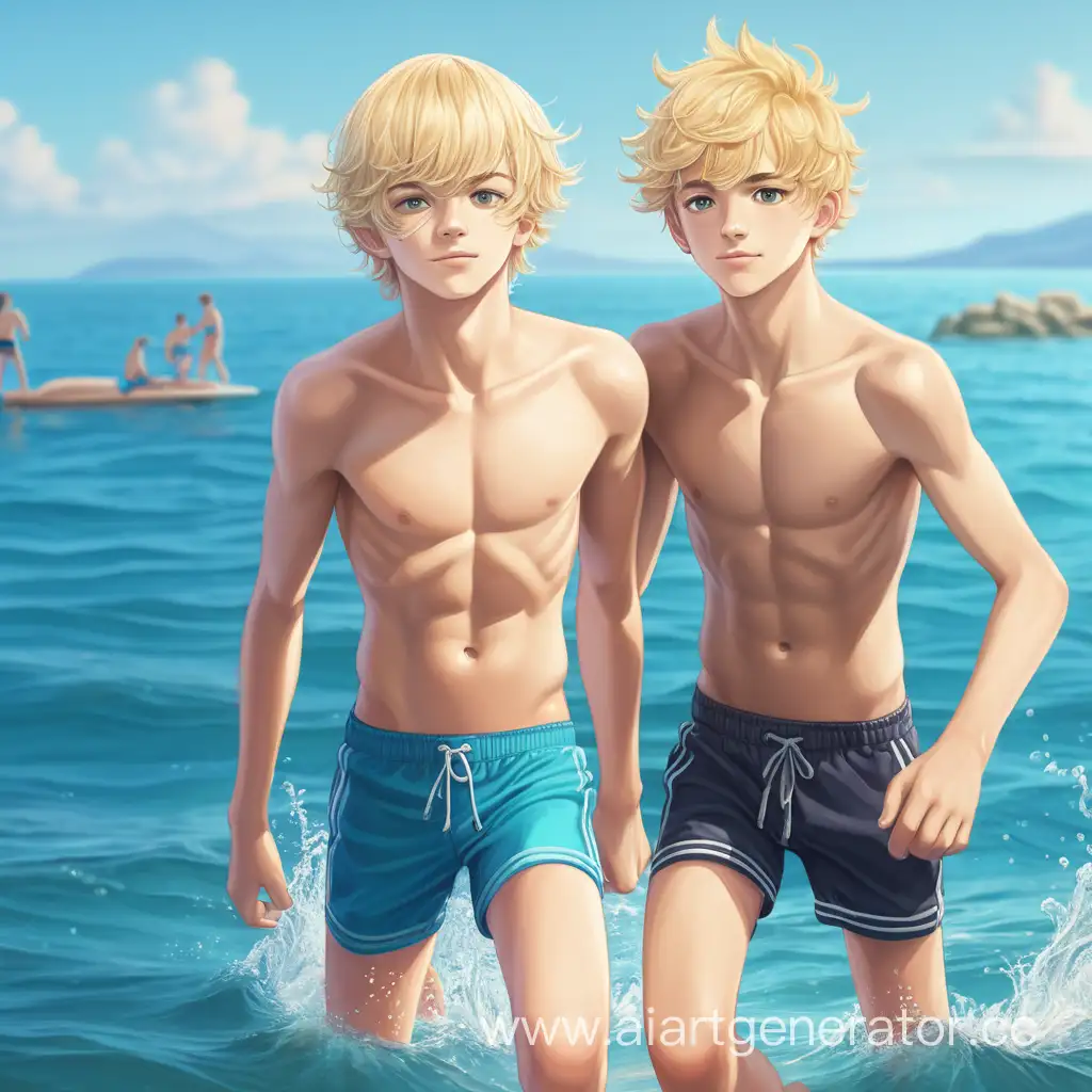 Adventurous-Blond-Teenagers-Enjoying-Seaside-Swim-in-Stunning-4K-UltraHD