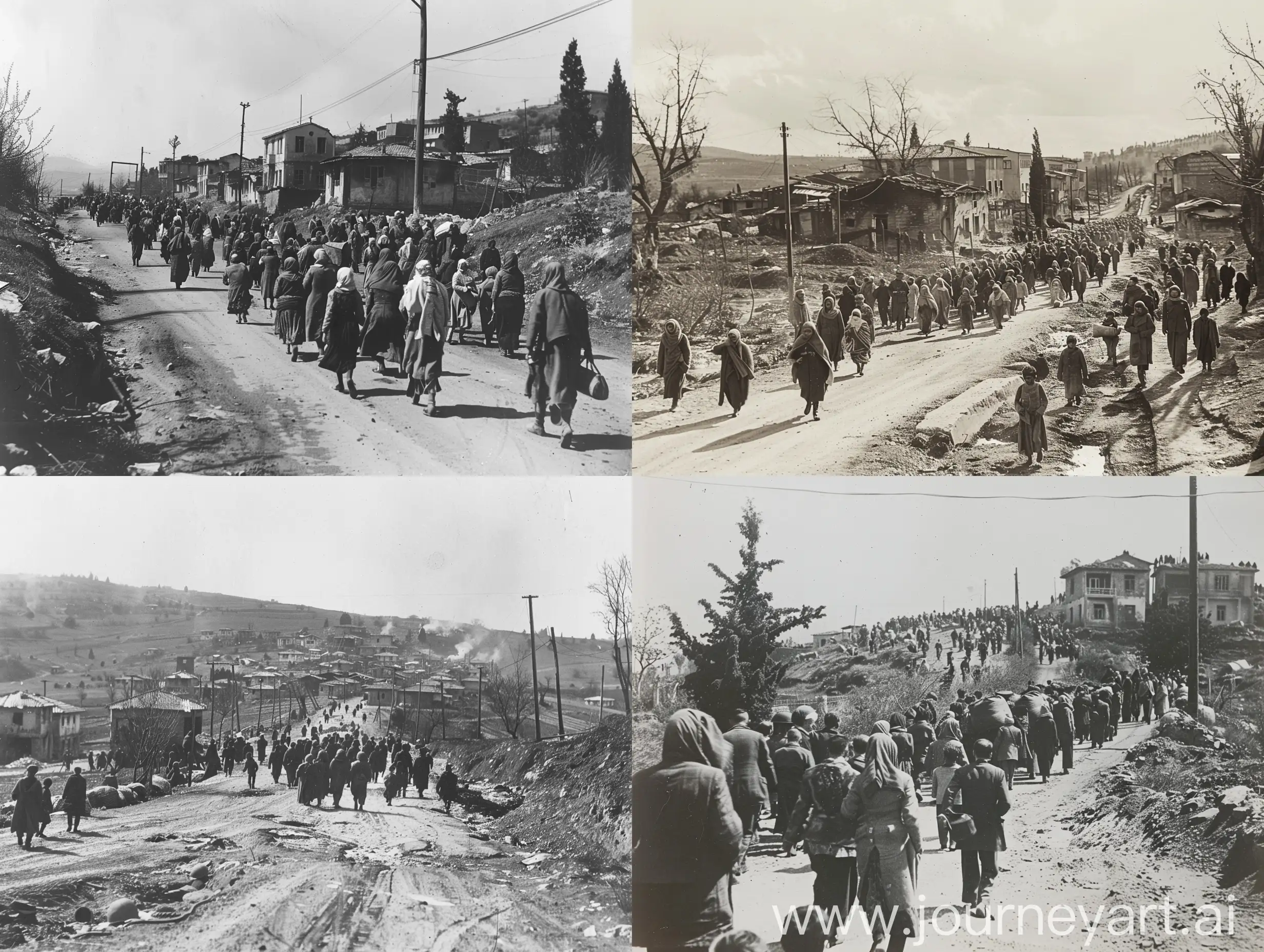 On April 16, about a thousand inhabitants of Orhangazi were deported to Gemlik by the Greek army. While the town was partially burned by the Greeks, the refugees reached Gemlik under difficult conditions. In the shadow of robbery and violence, many lost their lives on the way. With the intervention of the Allied commission, these people were eventually evacuated by ship to Istanbul.