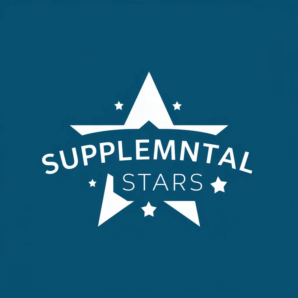 logo, Star, with the text "Supplemental Stars", typography, be used in Education industry
