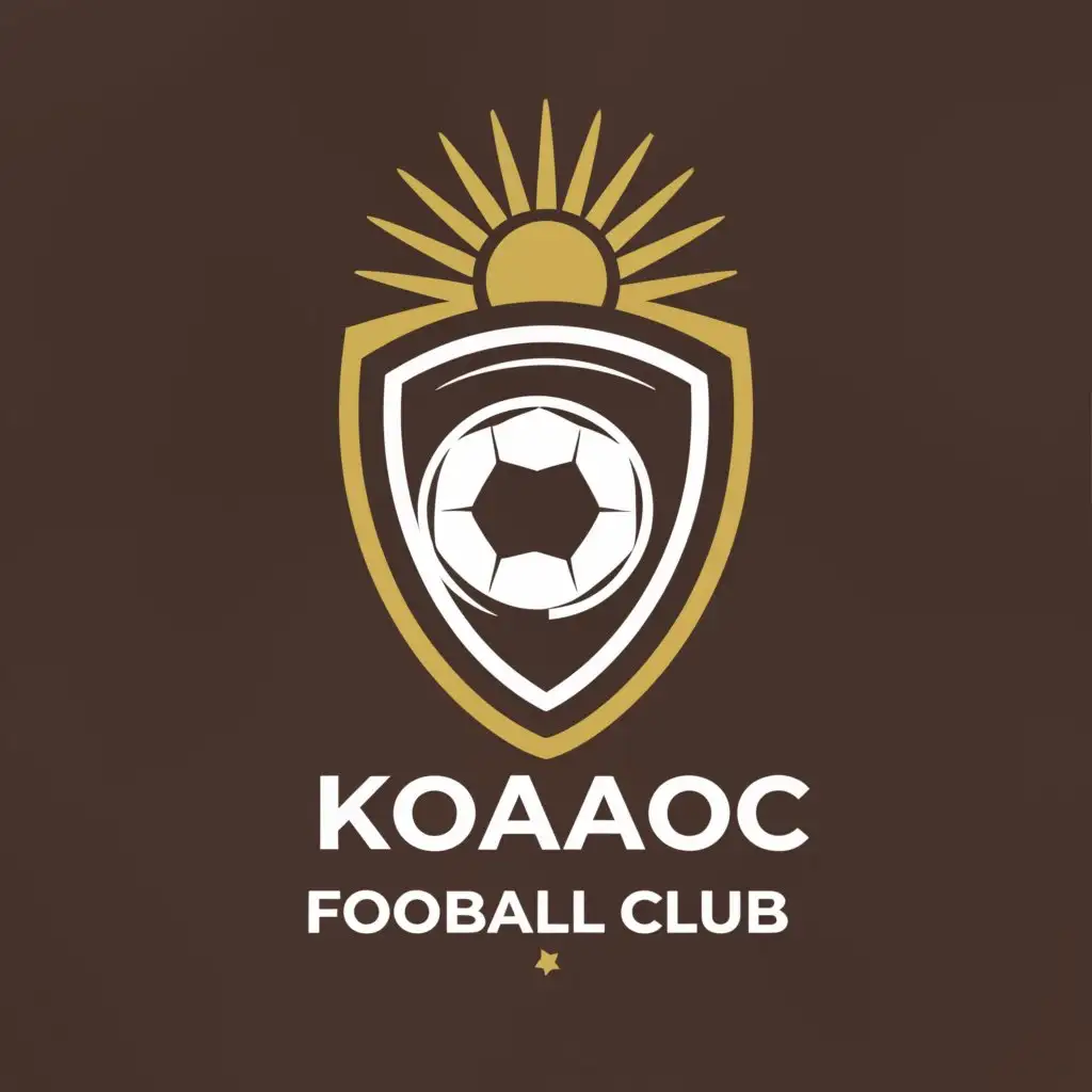 a logo design,with the text "KOAOC", main symbol:shield football club sun,Minimalistic,be used in Sports Fitness industry,clear background