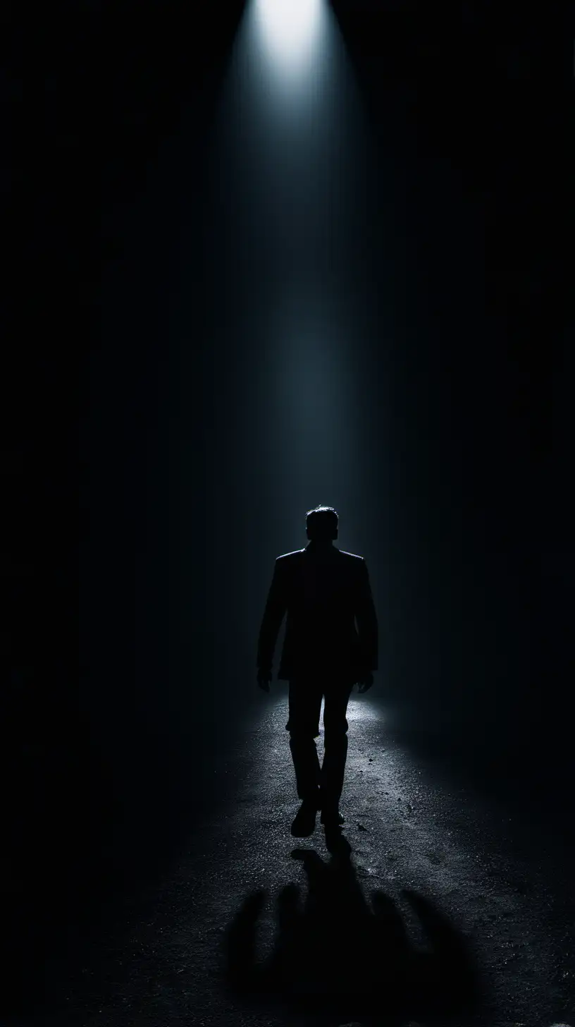 A men walking from darkness 