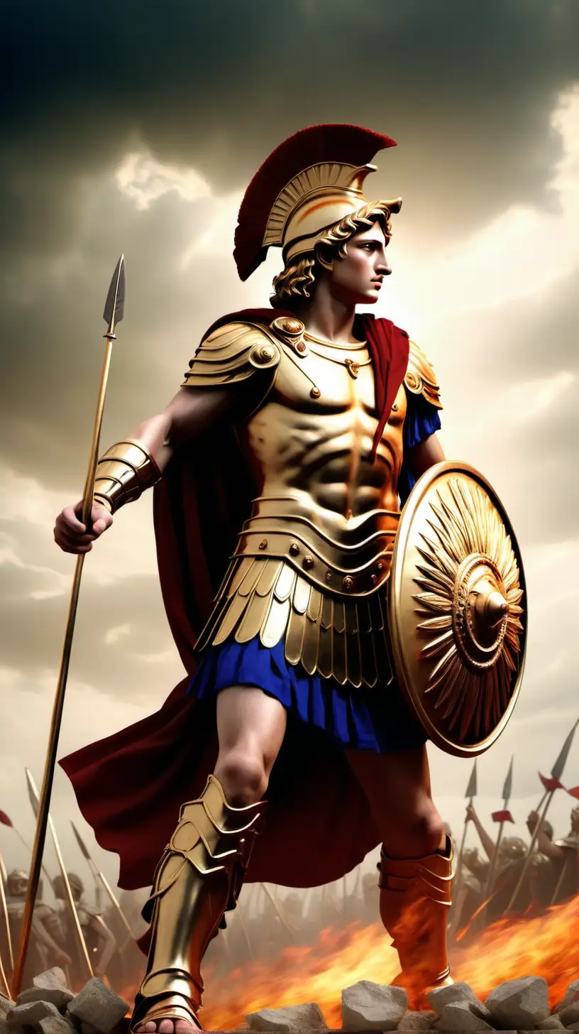 Young Alexander the Great Conquering the Battlefield