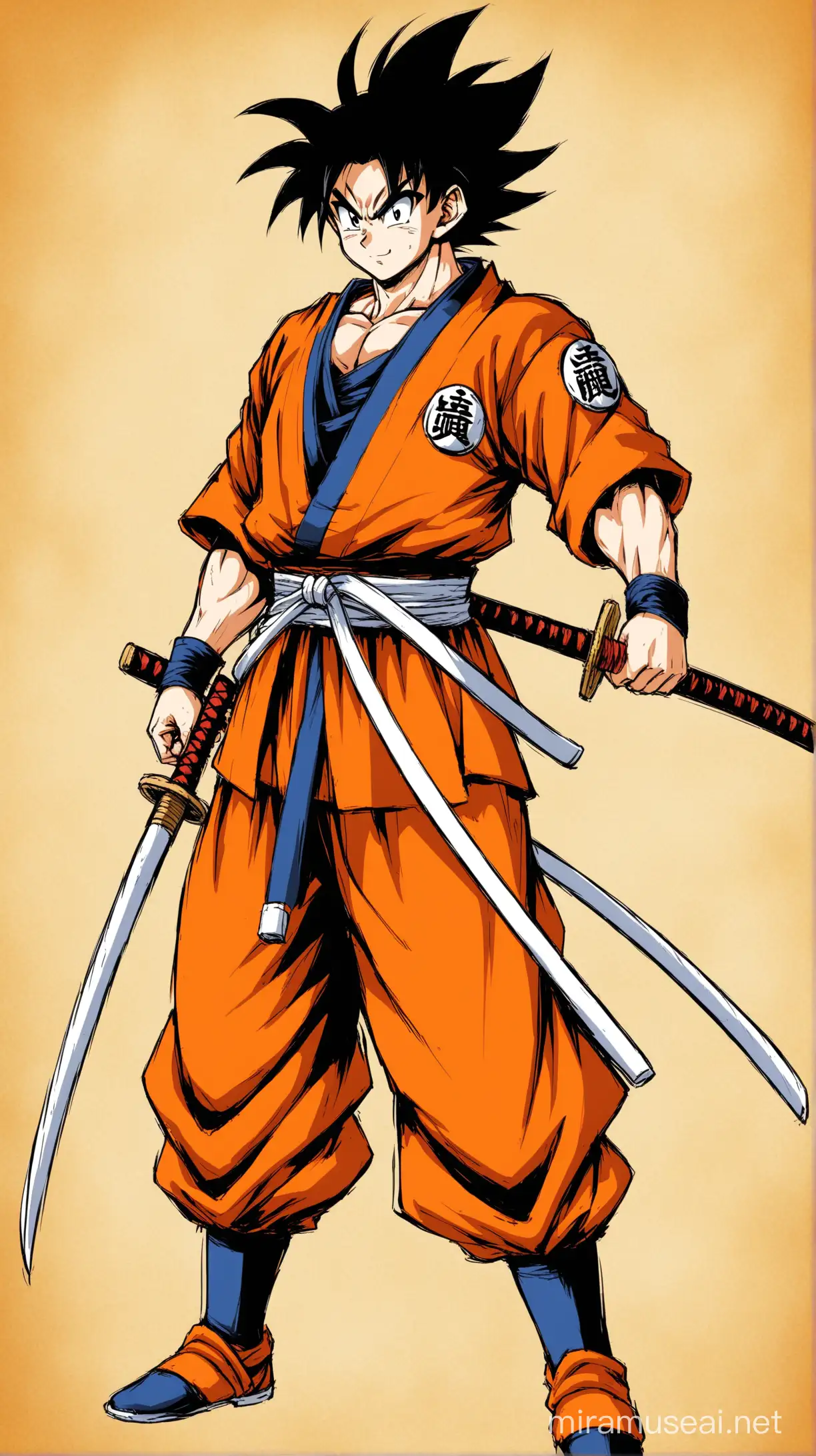 Goku as samurai --v 6 --s 750
