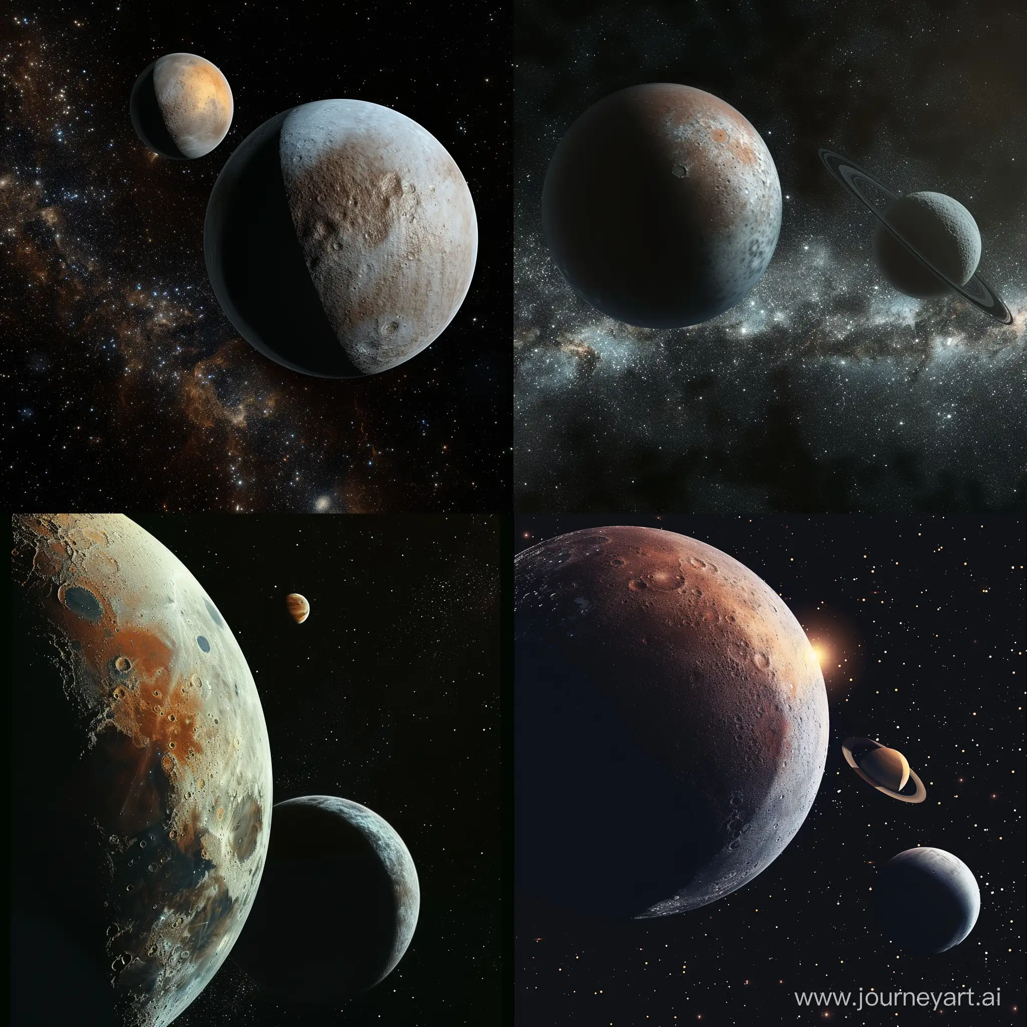 Mercury conjunction Pluto, planets in space