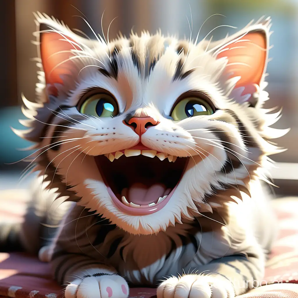 A happy little cat
