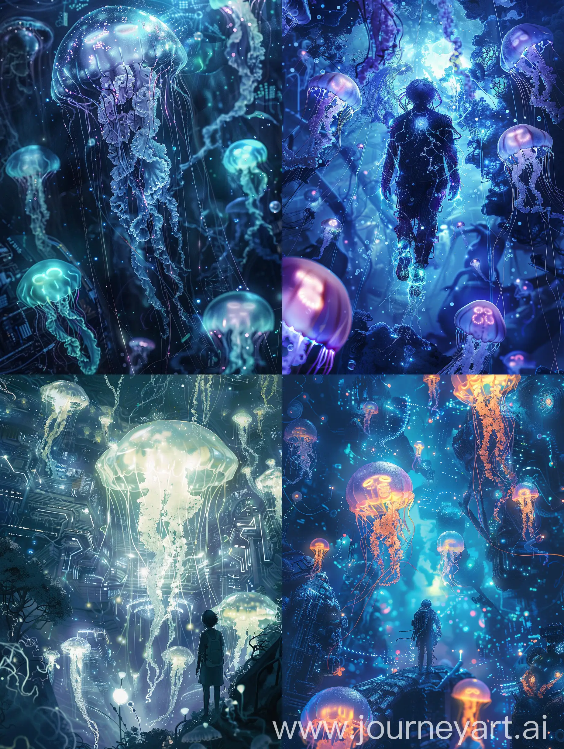 Neural-Network-Hero-Surrounded-by-Glowing-Jellyfish