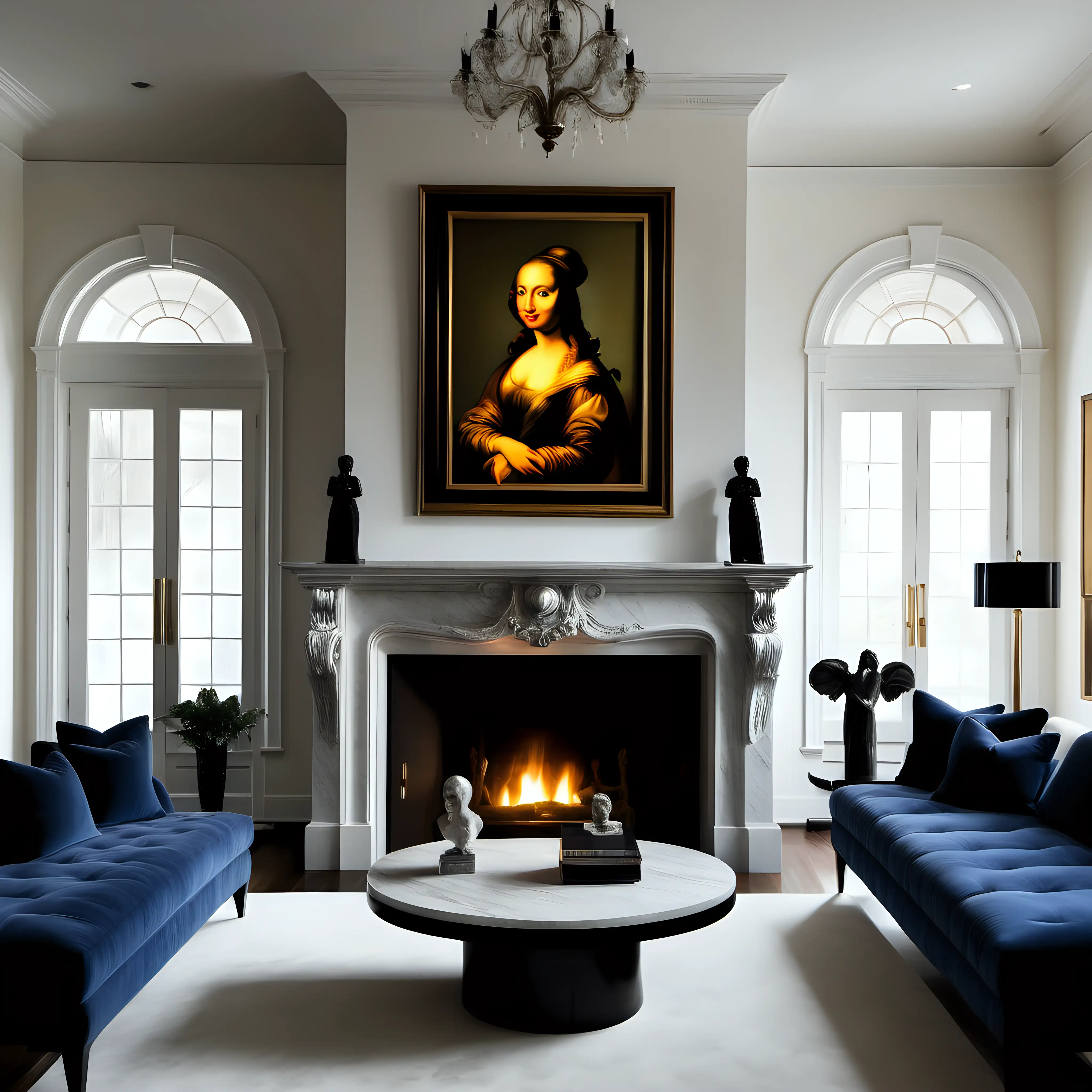 Luxurious Framed Art Adorning MultiMillion Dollar Home Fireplace