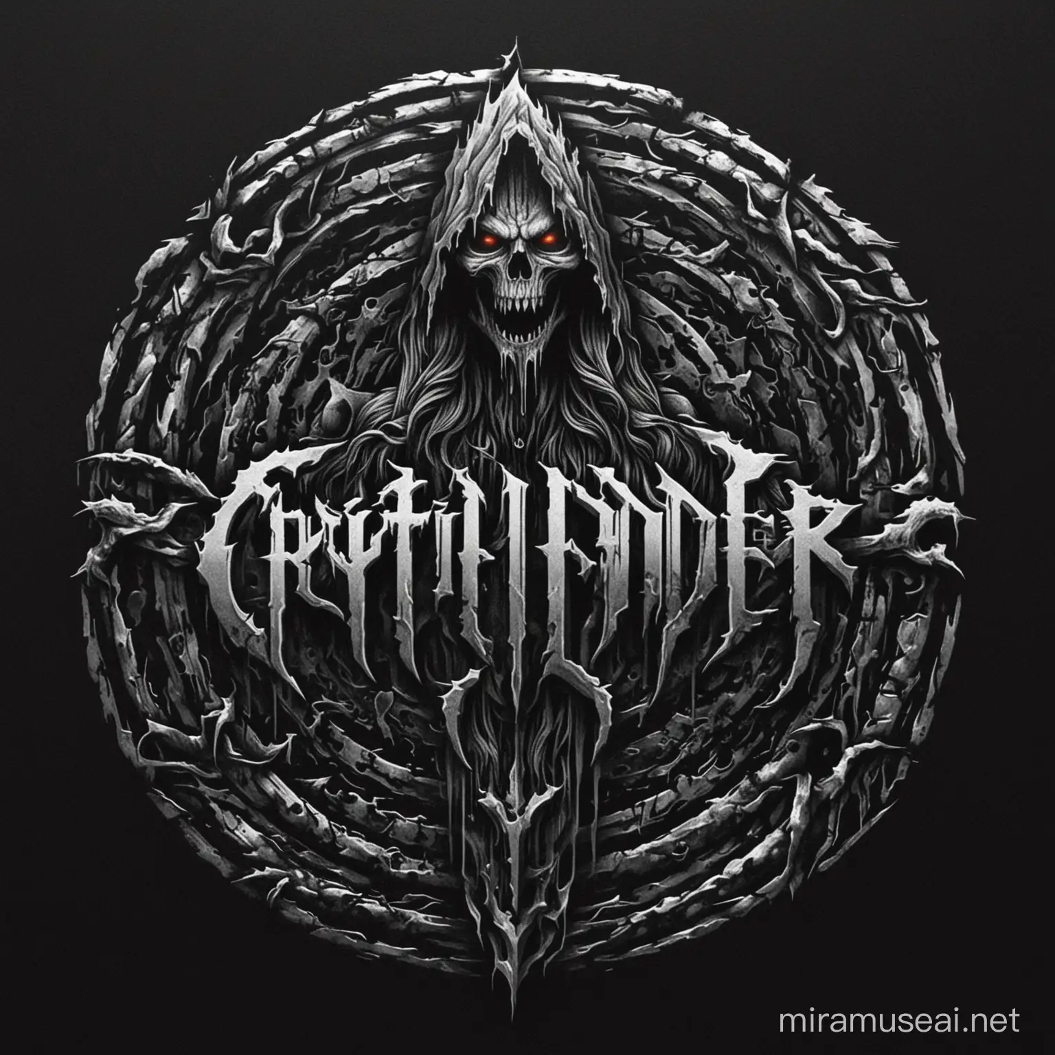 logo for a metal label named cryptic cinder records