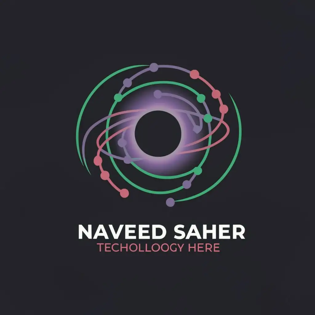 logo, Blackhole Galaxy, with the text "Naveed Saher", typography, be used in Technology industry