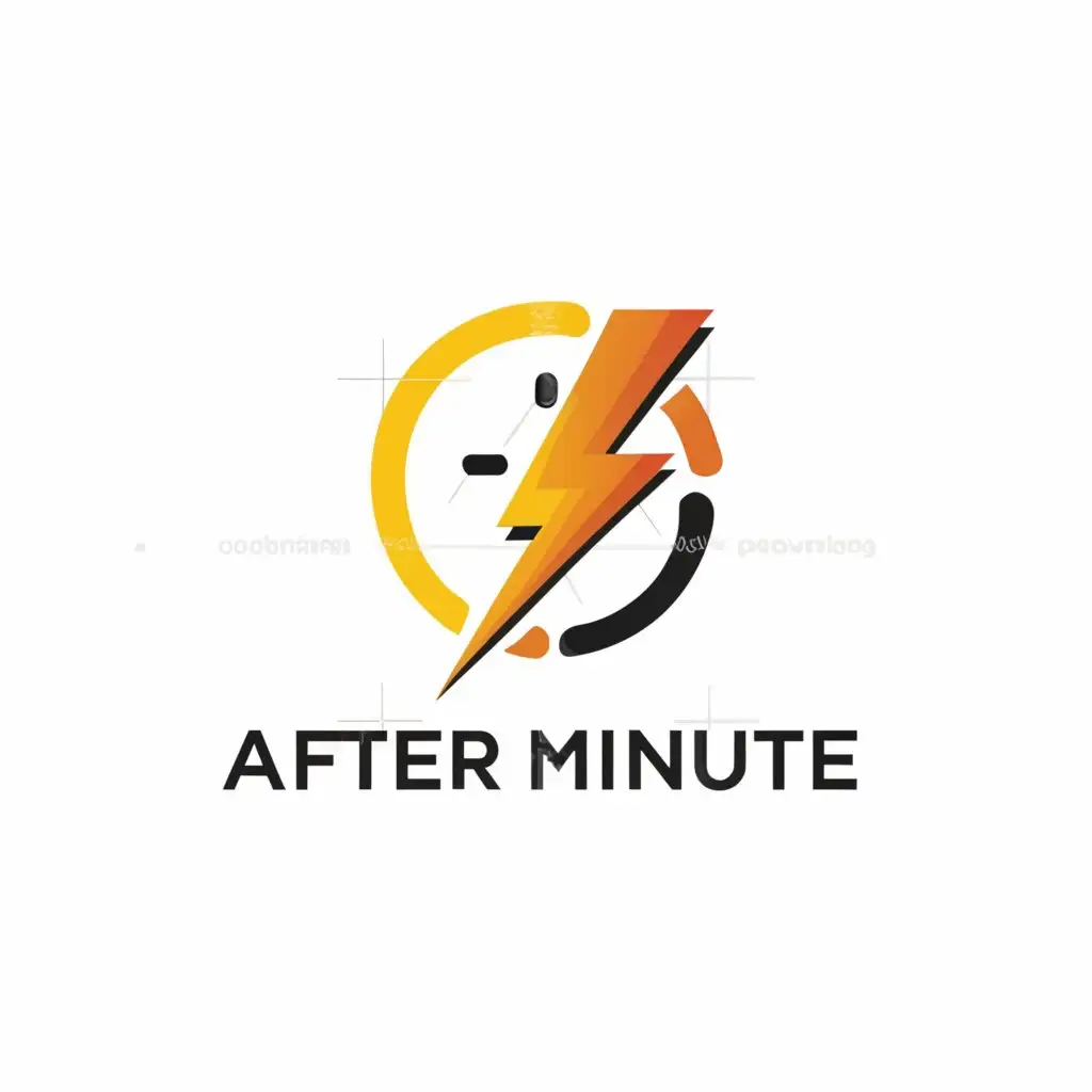 LOGO-Design-For-After-Minute-Minimalistic-Fast-Delivery-Symbol-for-Events-Industry