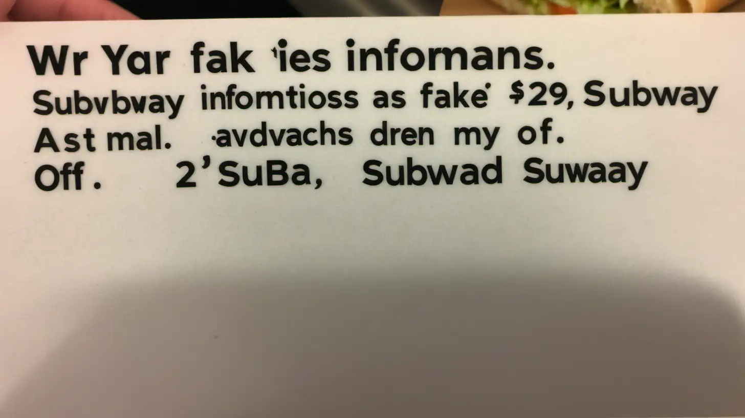 I wrote fake informations as usual, except my e-mail address, since they were offering $2.99 off a Subway sandwich at the end, and yes, I was that desperate financially.