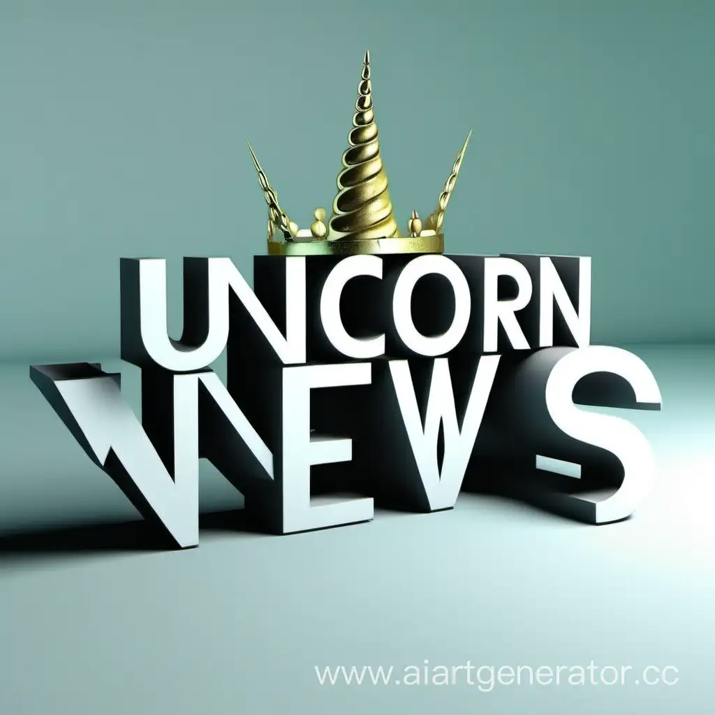 3D надпись "Unicorn News"