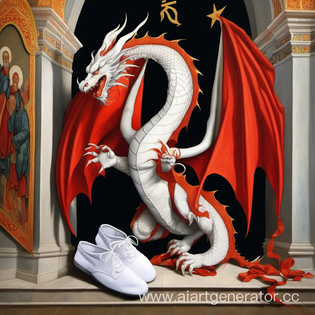 Playful-Dragon-White-Sock-Mischief-in-an-Orthodox-Church