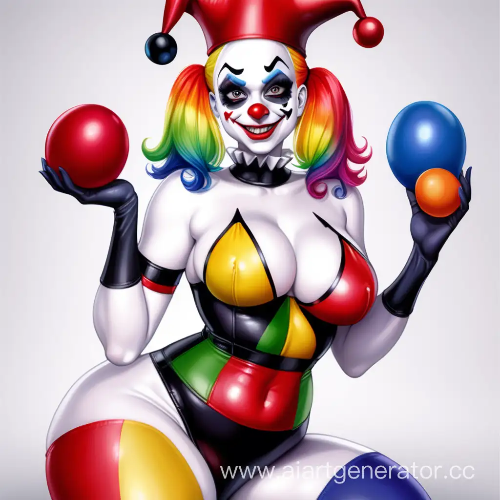 Harley-Quinn-Inspired-Clown-Girl-in-Latex-Costume