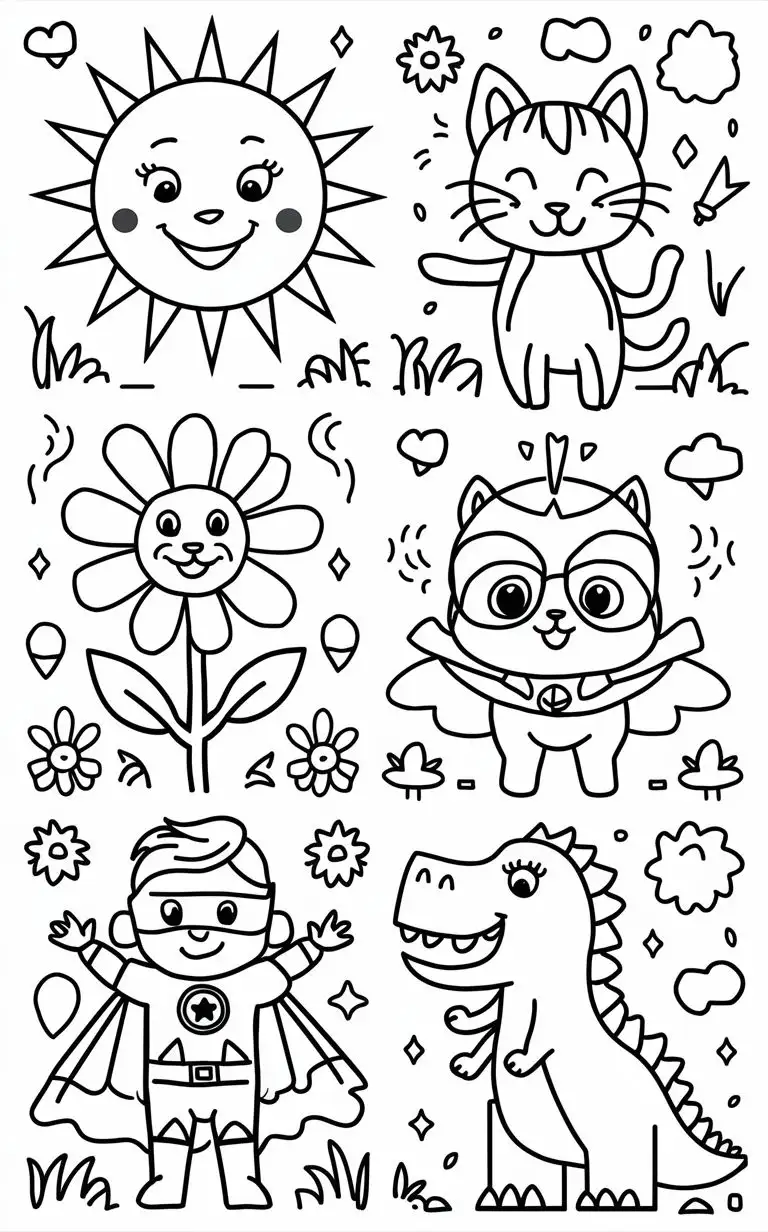 Simple Outline Drawings for Coloring Activities for Toddlers