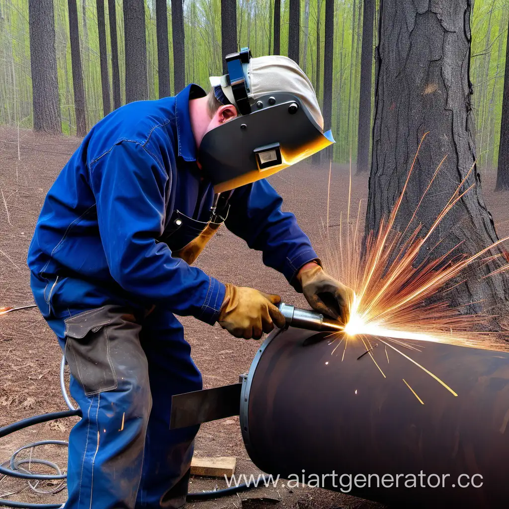 Forest-Welding-Crafting-Flanges-Amidst-Natures-Canopy