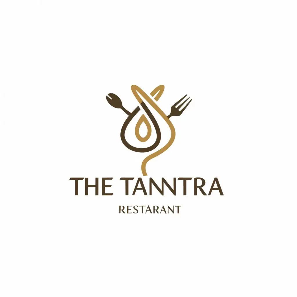 a logo design,with the text "THE TANTRA", main symbol:fork and spoon,Minimalistic,be used in Restaurant industry,clear background