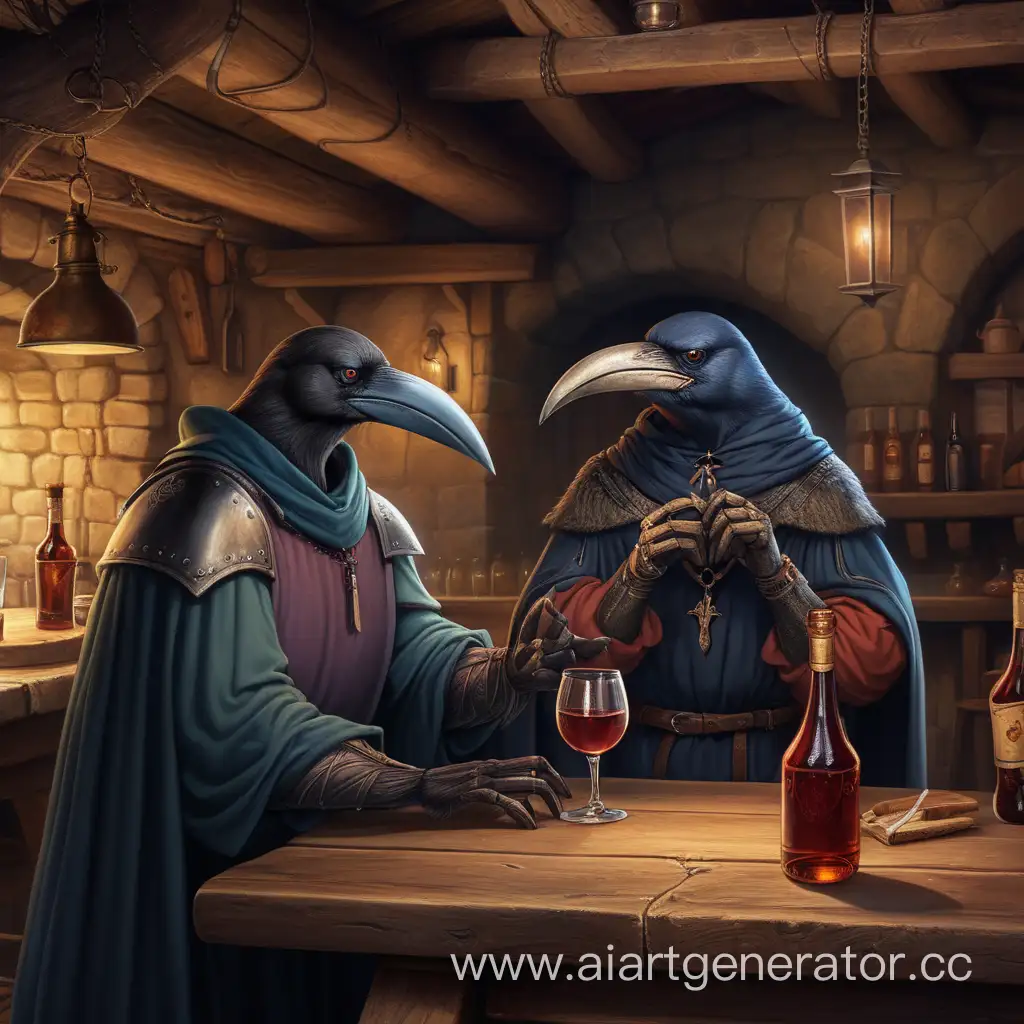 Mysterious-Crowmans-in-a-Medieval-Tavern-Art