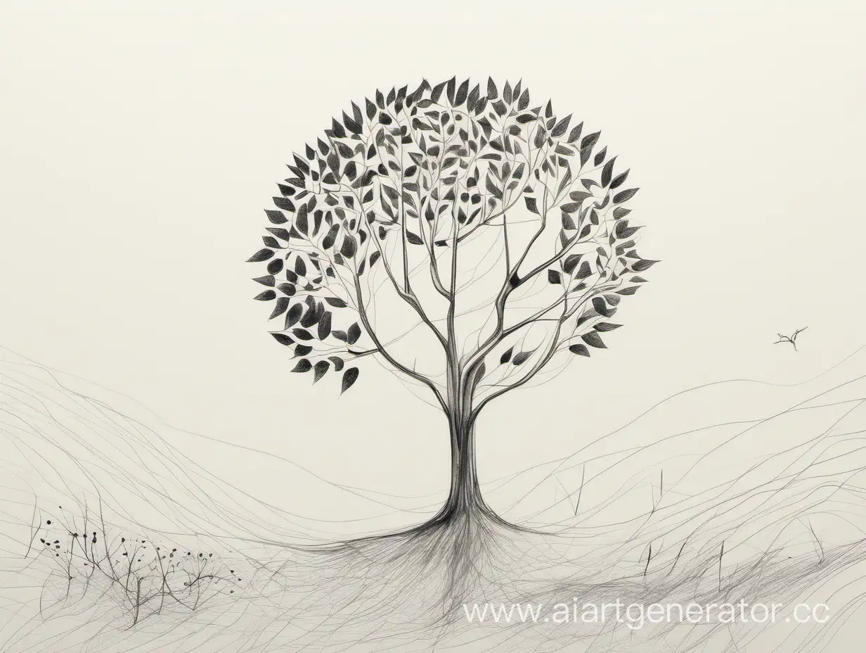 Minimalist-Nature-Drawing-Tranquil-Landscape-Sketch