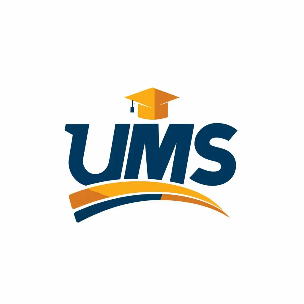 logo, The logo is used for university management system, with the text "UMS", typography, be used in Technology industry