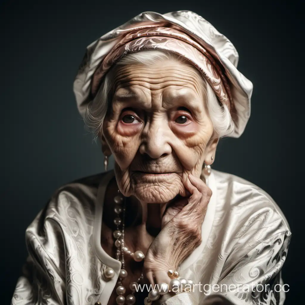 Elegant-Wealth-Portrait-of-an-Affluent-Elderly-Woman-in-Classic-Attire