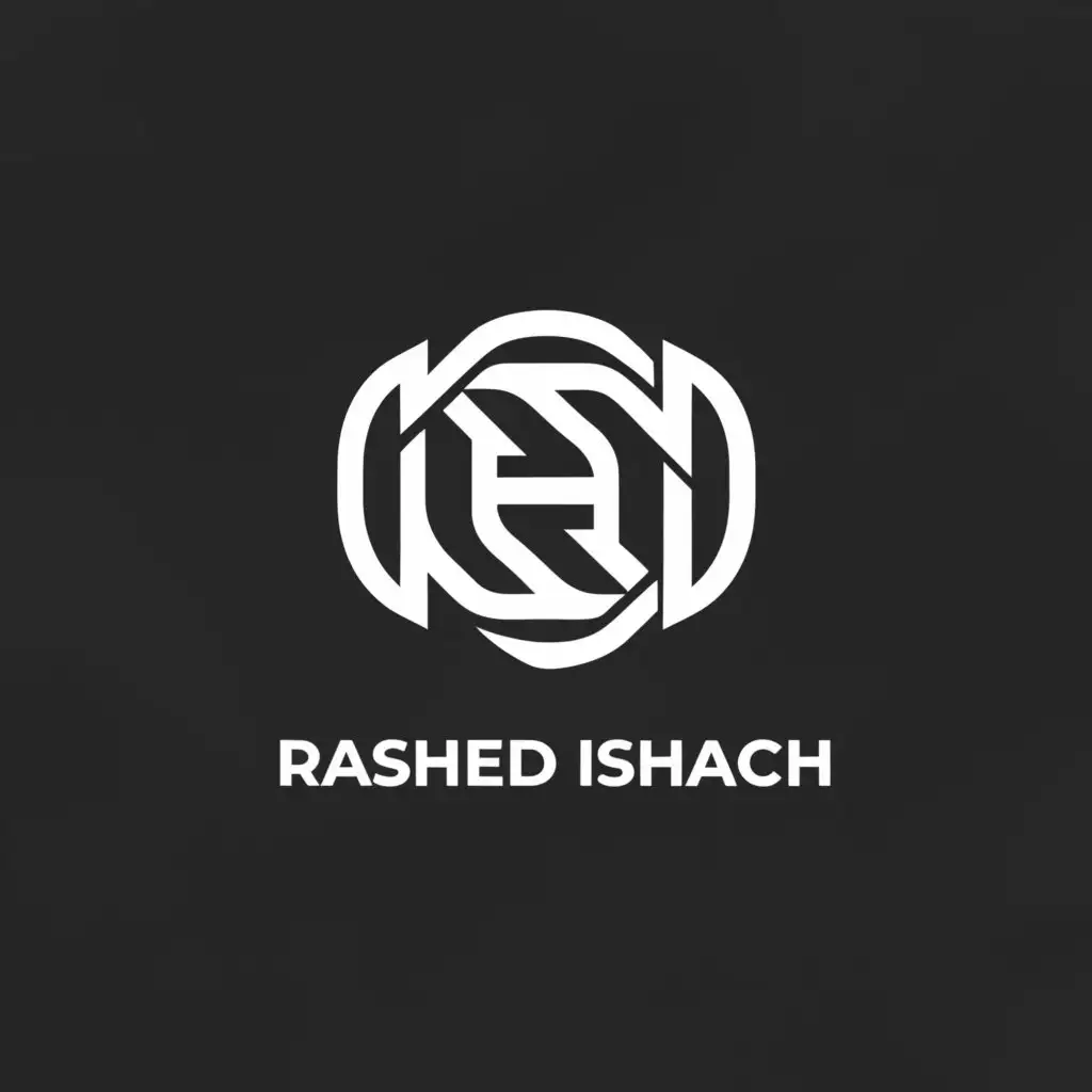 a logo design,with the text "Rashed Ishagh", main symbol:with nice lettertype,Minimalistic,clear background