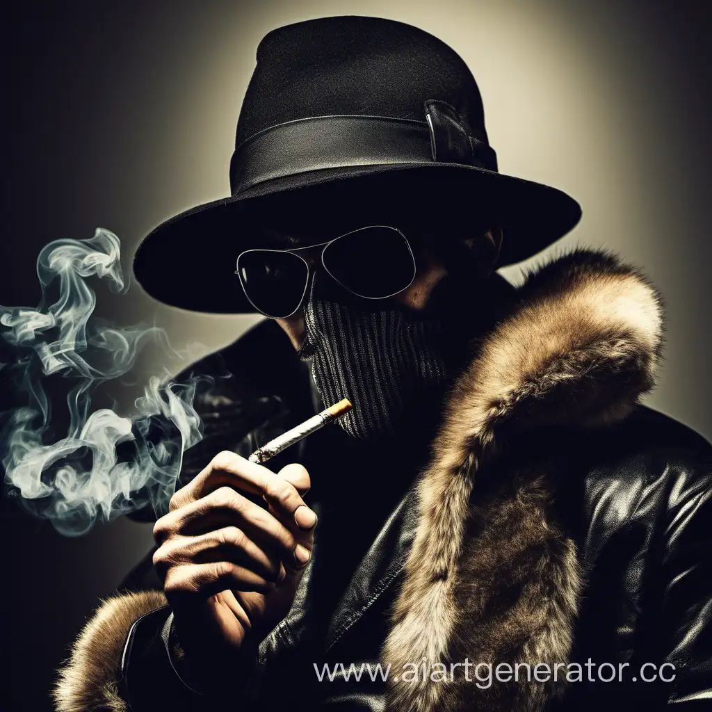 Stylish-Bandit-with-Fur-Hat-Smoking-a-Cigarette
