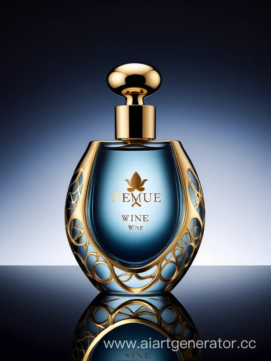 PERFUME
 bottle in the shape on the water. Adding to the beautiful shape, a 24-carat gold cap is accompanied by the branding of the wine. Simple and beautiful,