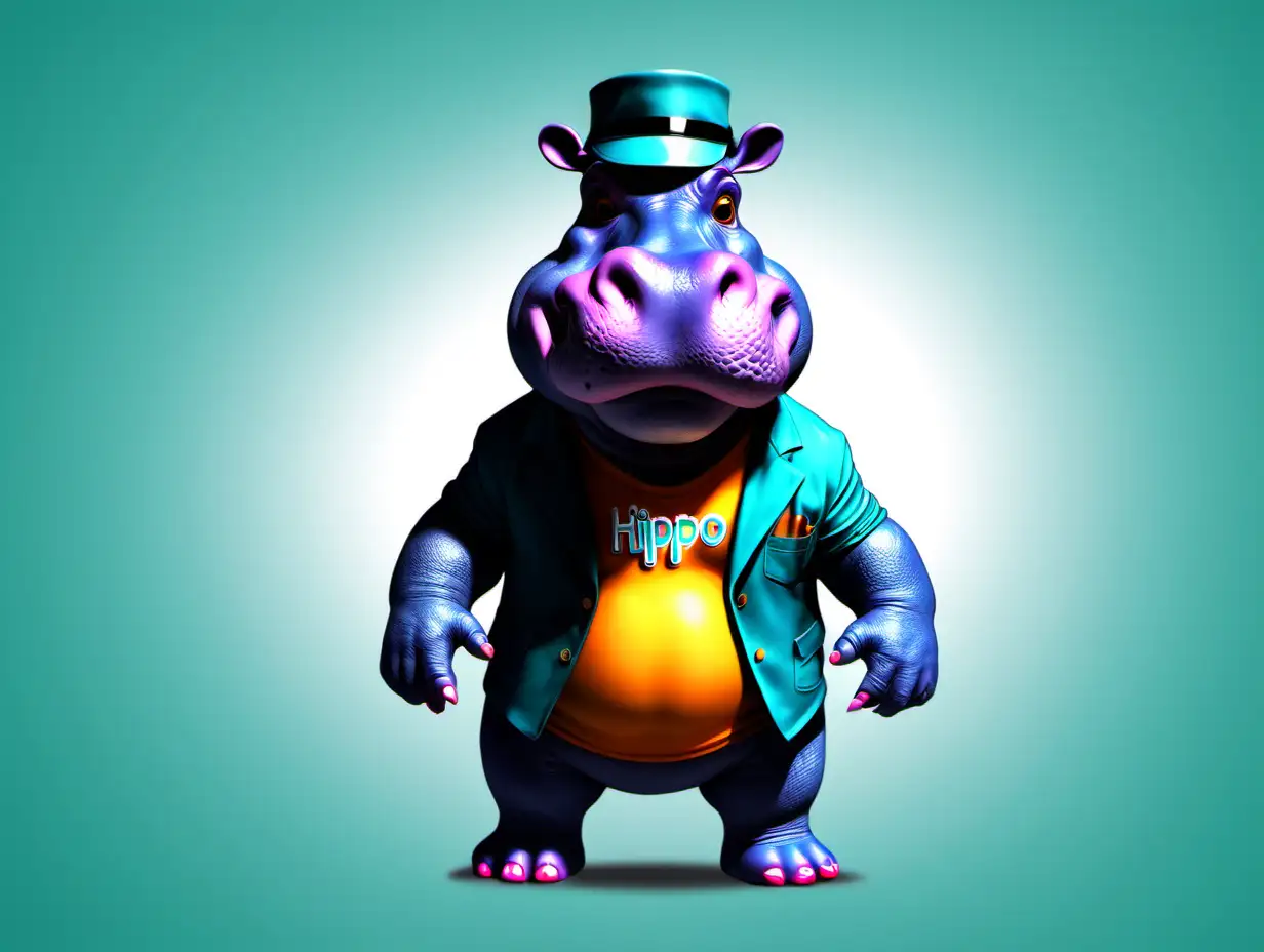 Exciting and Cool Hippopotamus Mascot Design