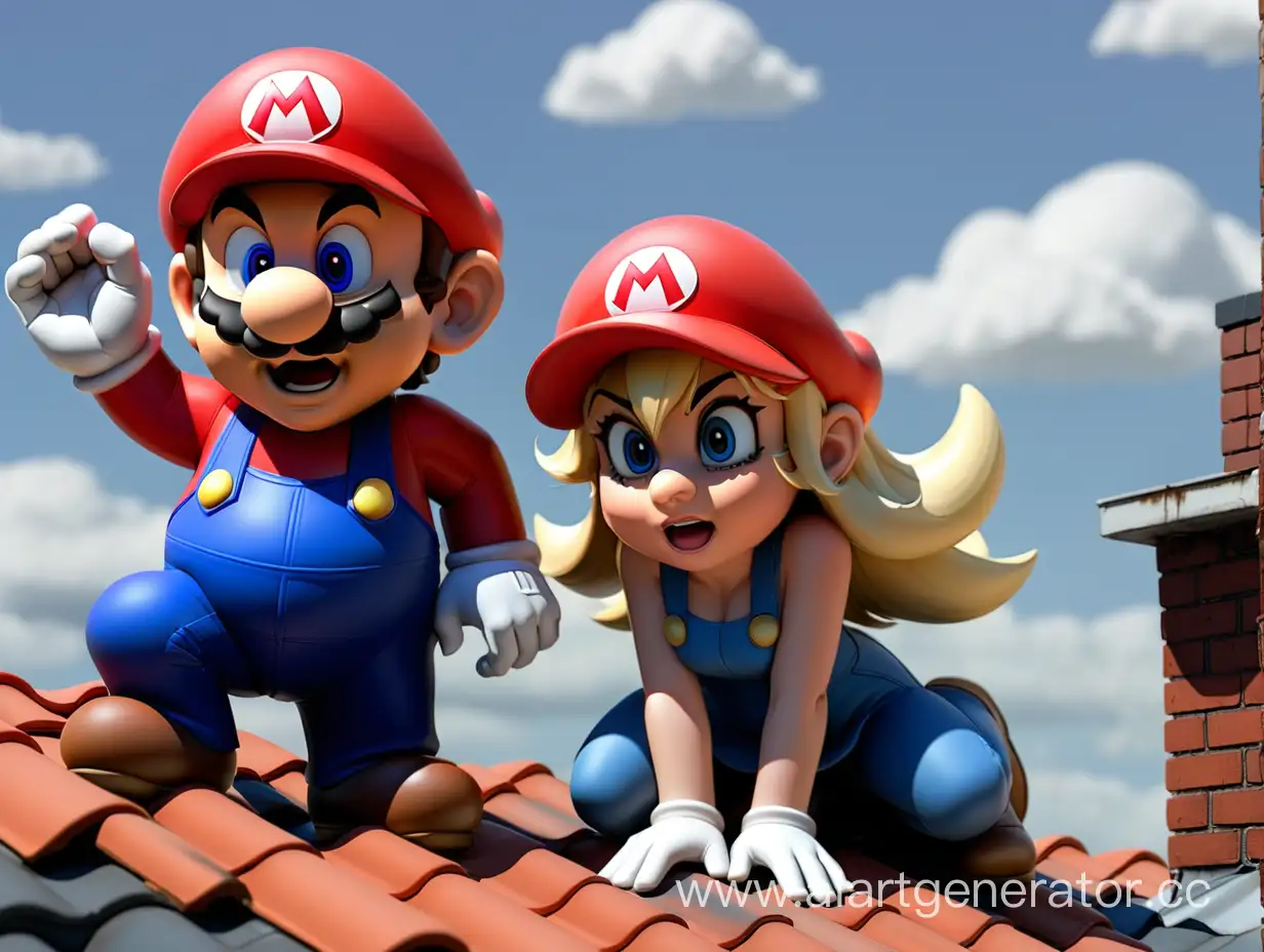 Mario and Meggy on a roof