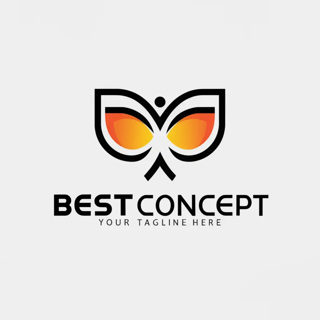 a logo design,with the text "BESTCONCEPT", main symbol:butterfly and face,Minimalistic,be used in Beauty Spa industry,clear background