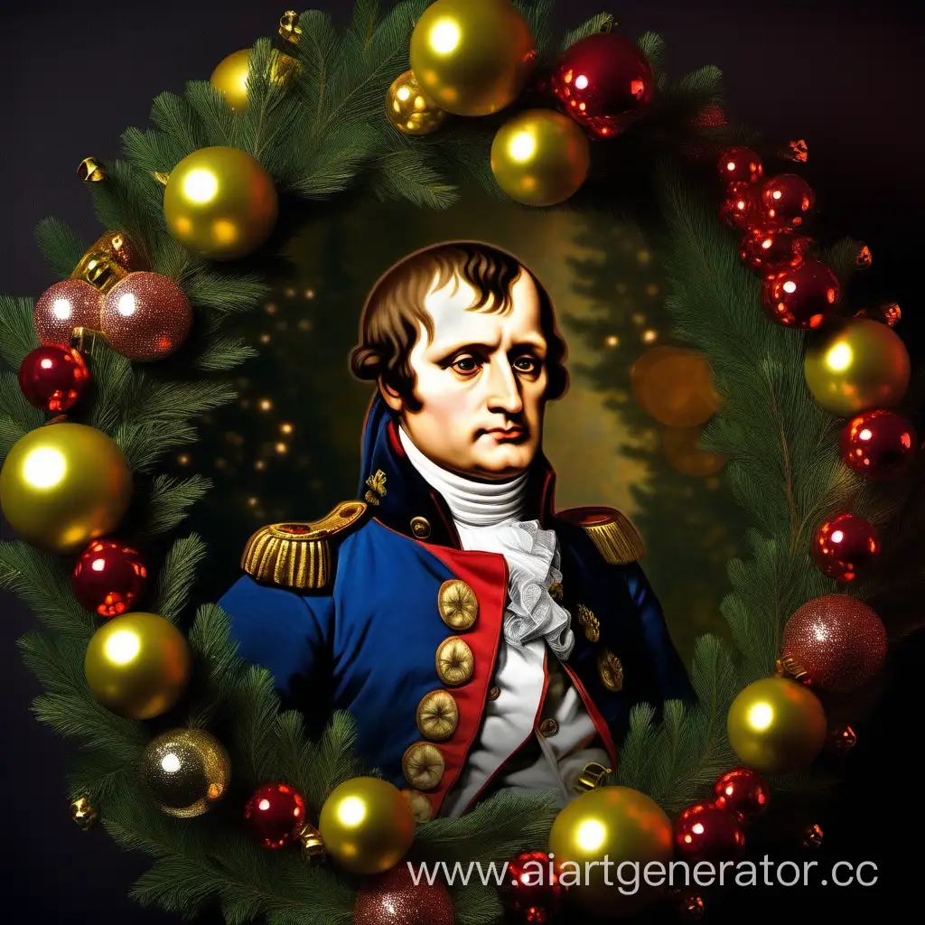 Napoleon-Bonaparte-Christmas-Portrait-with-Festive-Garland