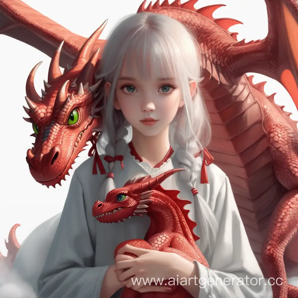 Adorable-Girl-Sweetly-Engaging-with-a-Playful-Dragon