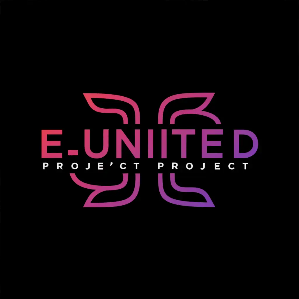 a logo design,with the text "eUnited Project", main symbol:The main symbol is the two letters UJ on a black background, the letters should be purple,Moderate,clear background
