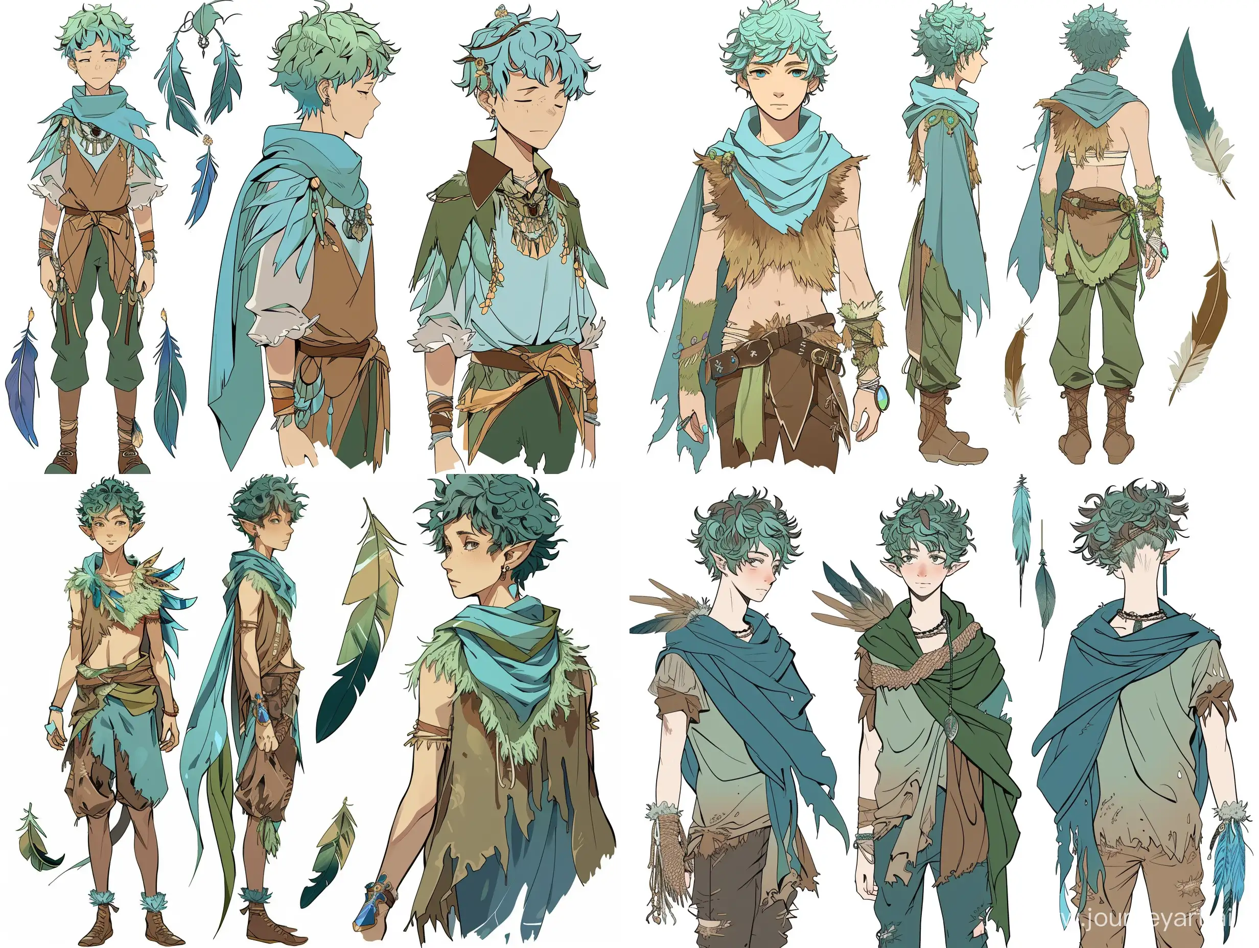 SoftNatured-Anime-Character-with-Tousled-Blue-and-Green-Hair-in-Comfortable-Everyday-Wear